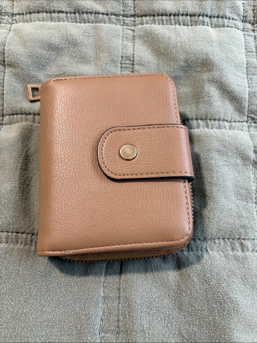 Compact Women's Snap Wallet in Brown